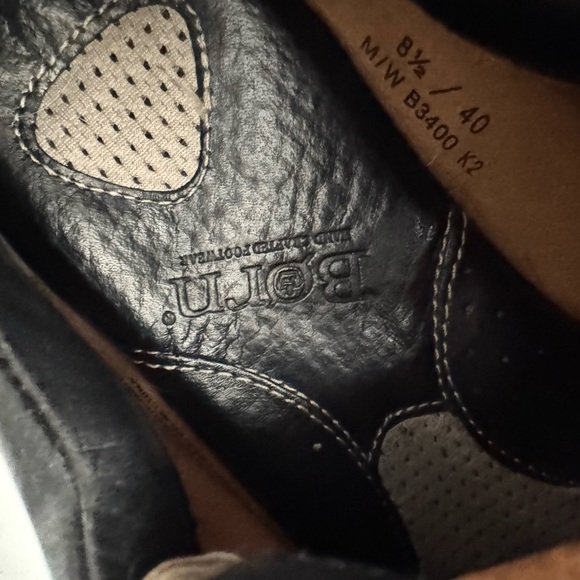 Born Leather Lace Up Bicycle Toe Black and Tan Shoes - Picture 5 of 5